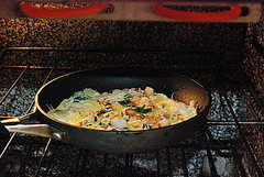 frittata baking in the oven