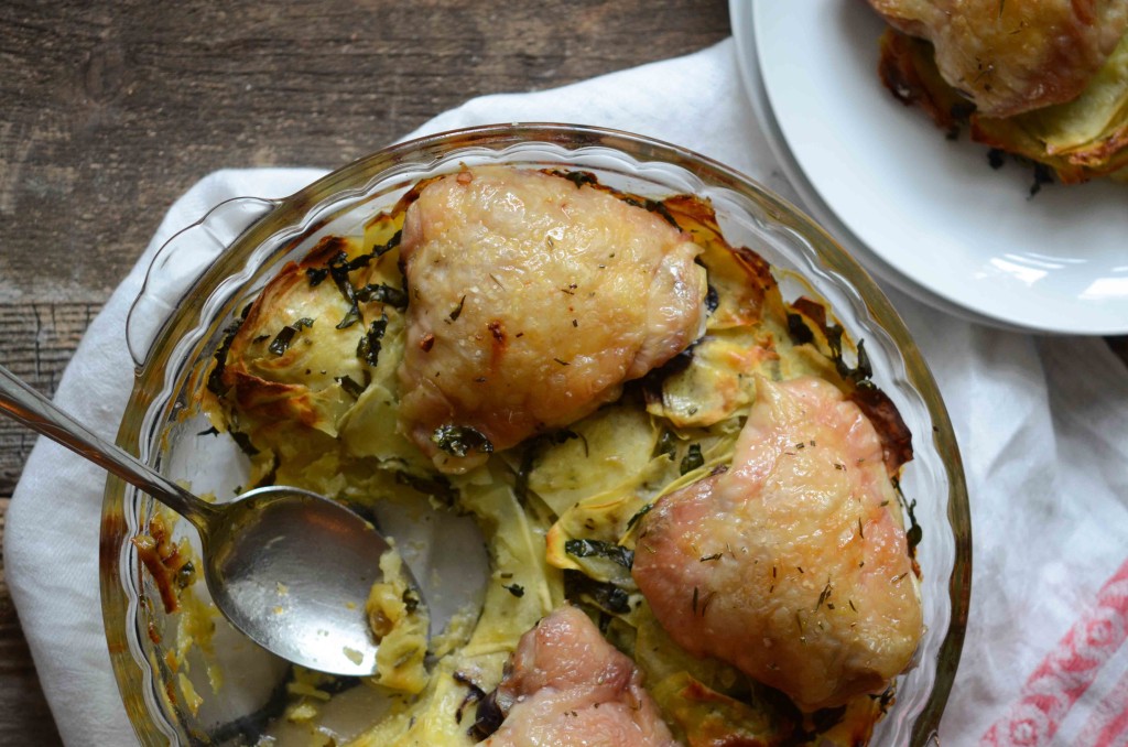 Roasted Chicken Thighs with Sweet Potatoes, Kale & Herbs | Fresh Tart (AIP, Paleo)