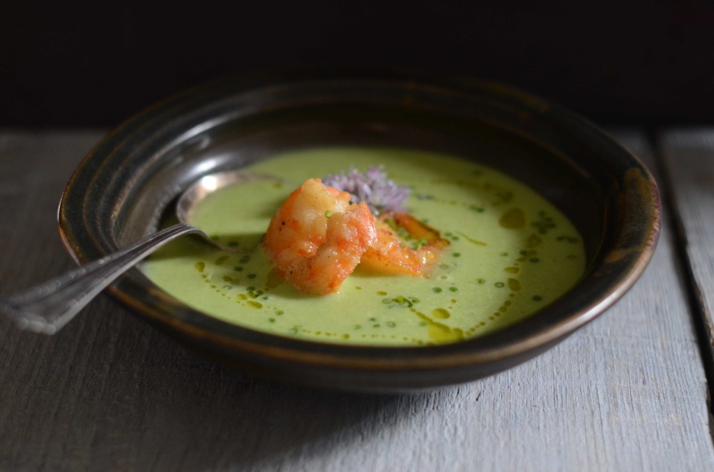 Cauliflower-Leek Soup with Crispy Shrimp | Fresh Tart (AIP, Paleo)
