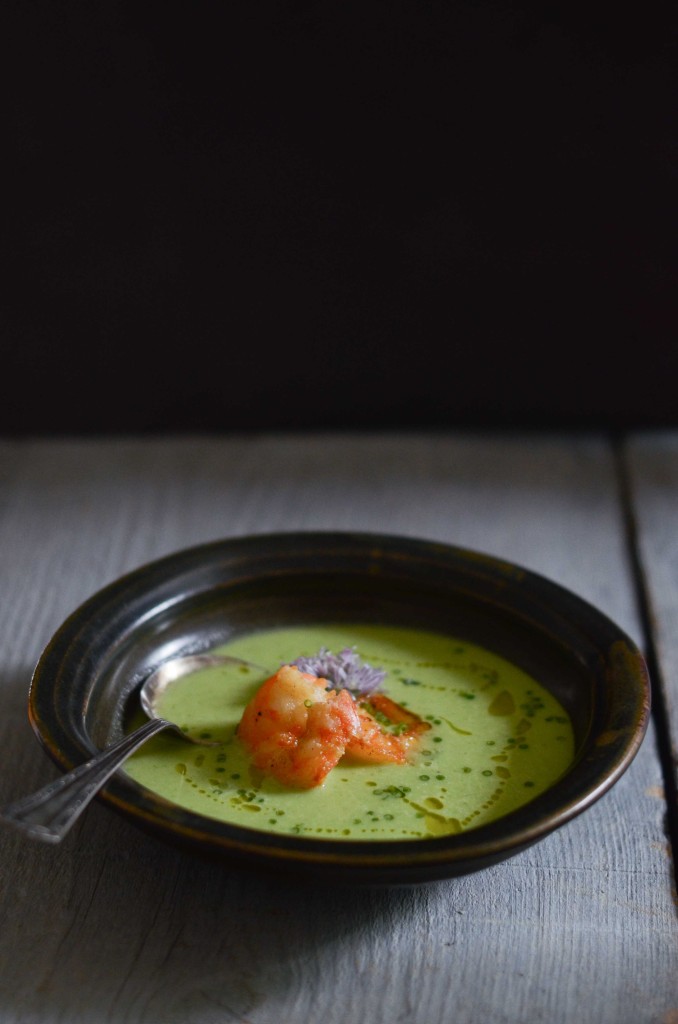 Cauliflower-Leek Soup with Crispy Shrimp(AIP, Paleo)